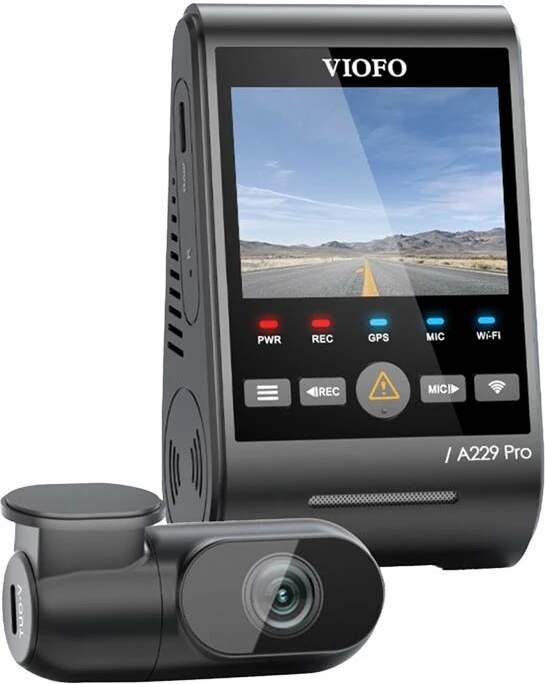 Video regjistrues për vetura Viofo A229 Pro 2CH, 4K + 2K, WiFi, GPS, i zi