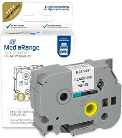 Kasetë shirit etiketash MediaRange MRBTZ251, kompatibile Brother TZe-251, 24mm x 8m, zi në të bardhë