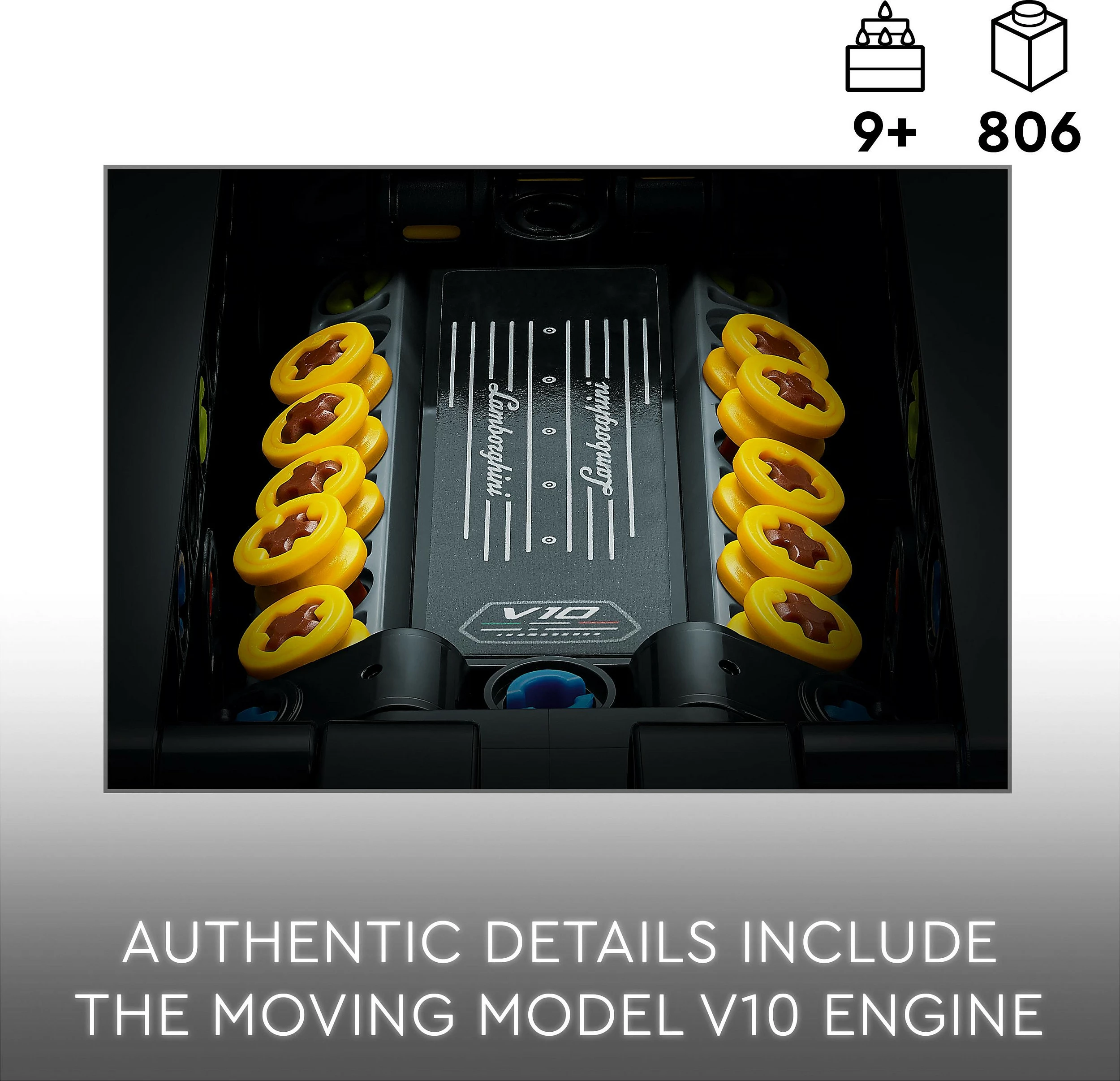 Set ndërtimi LEGO Lamborghini Huracán Tecnica, 806 pjesë, shumëngjyrësh