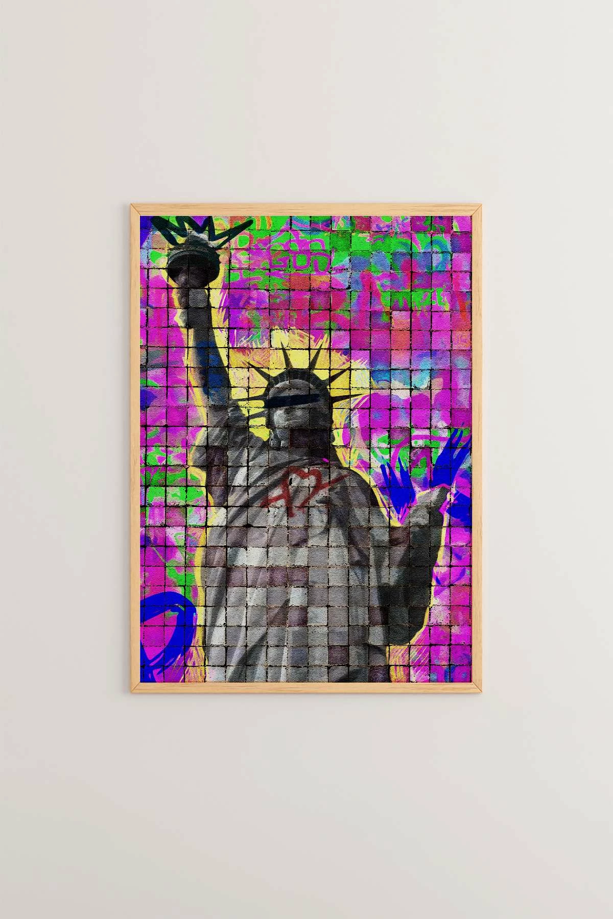 Pikturë dekorative me kornizë, Wallity Popmosaic6, shumëngjyrëshe, 33x48cm