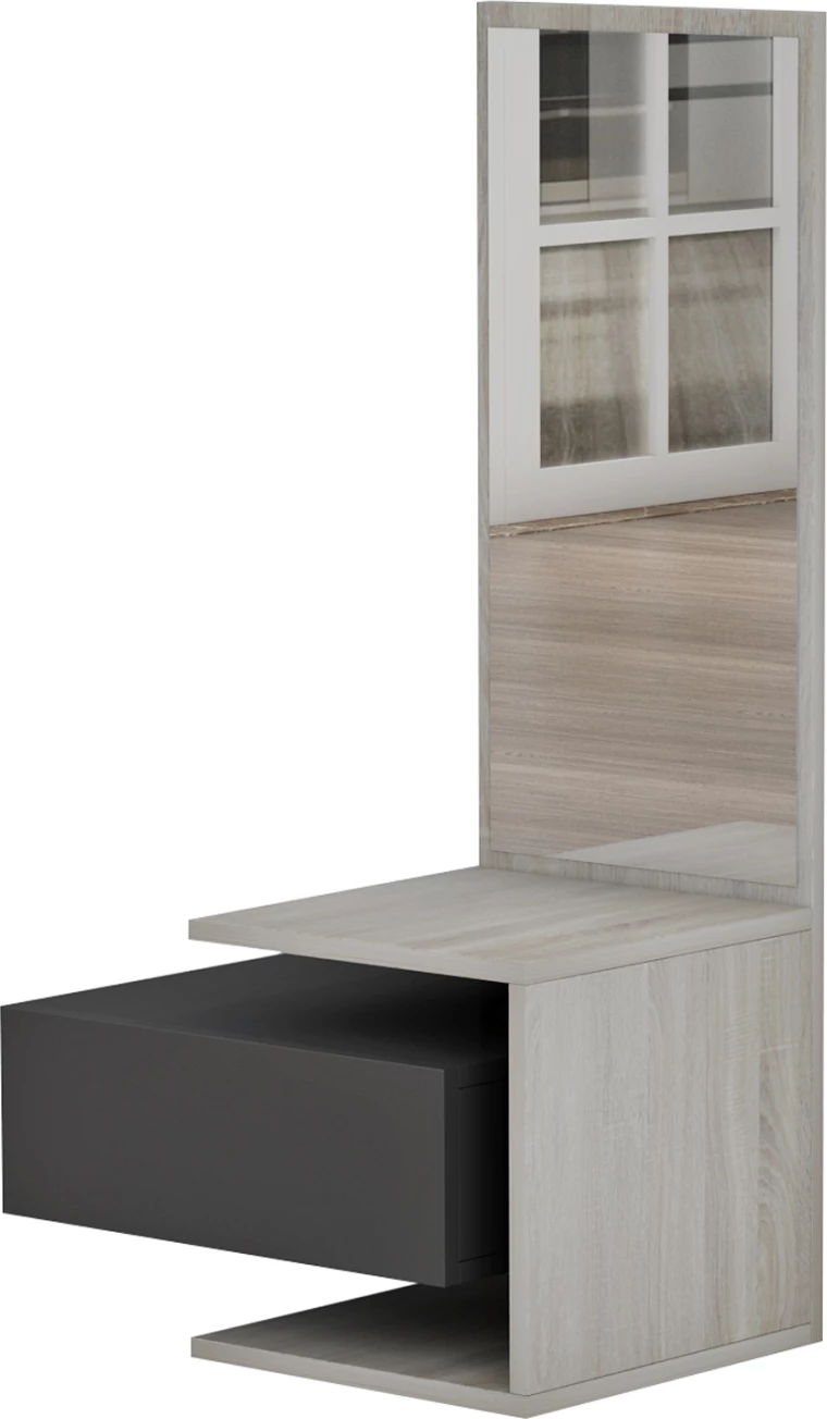 Mobilje hyrëse me pasqyrë MEARA FH8984.11 melaminë në Sonama-Gri 49,1x31,3x90Hcm