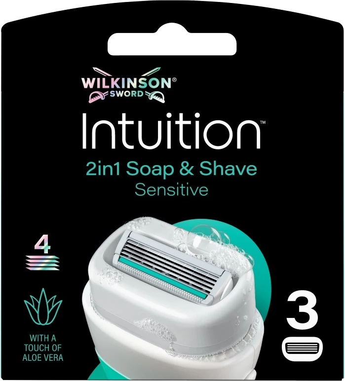 Refill për brisk rroje për femra Wilkinson Intuition Sensitive 4-blade, 3 copë