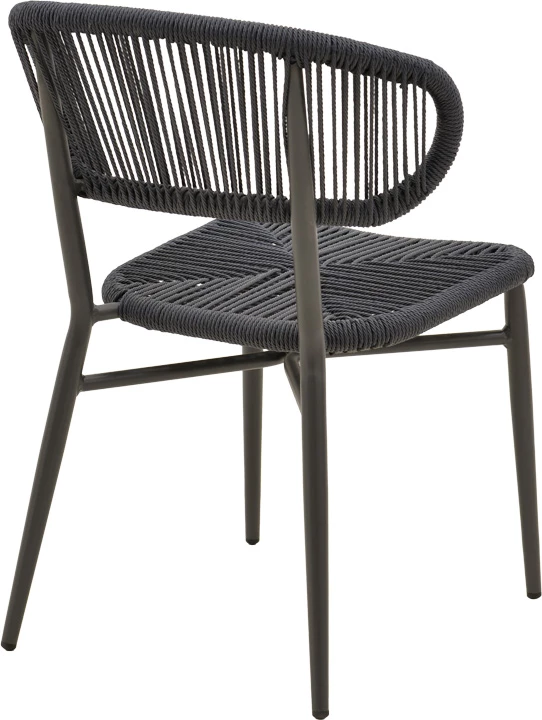 Karrige Agus, alumini, ratan PE, ngjyrë e zezë, e grumbullueshme, 55x63x77cm