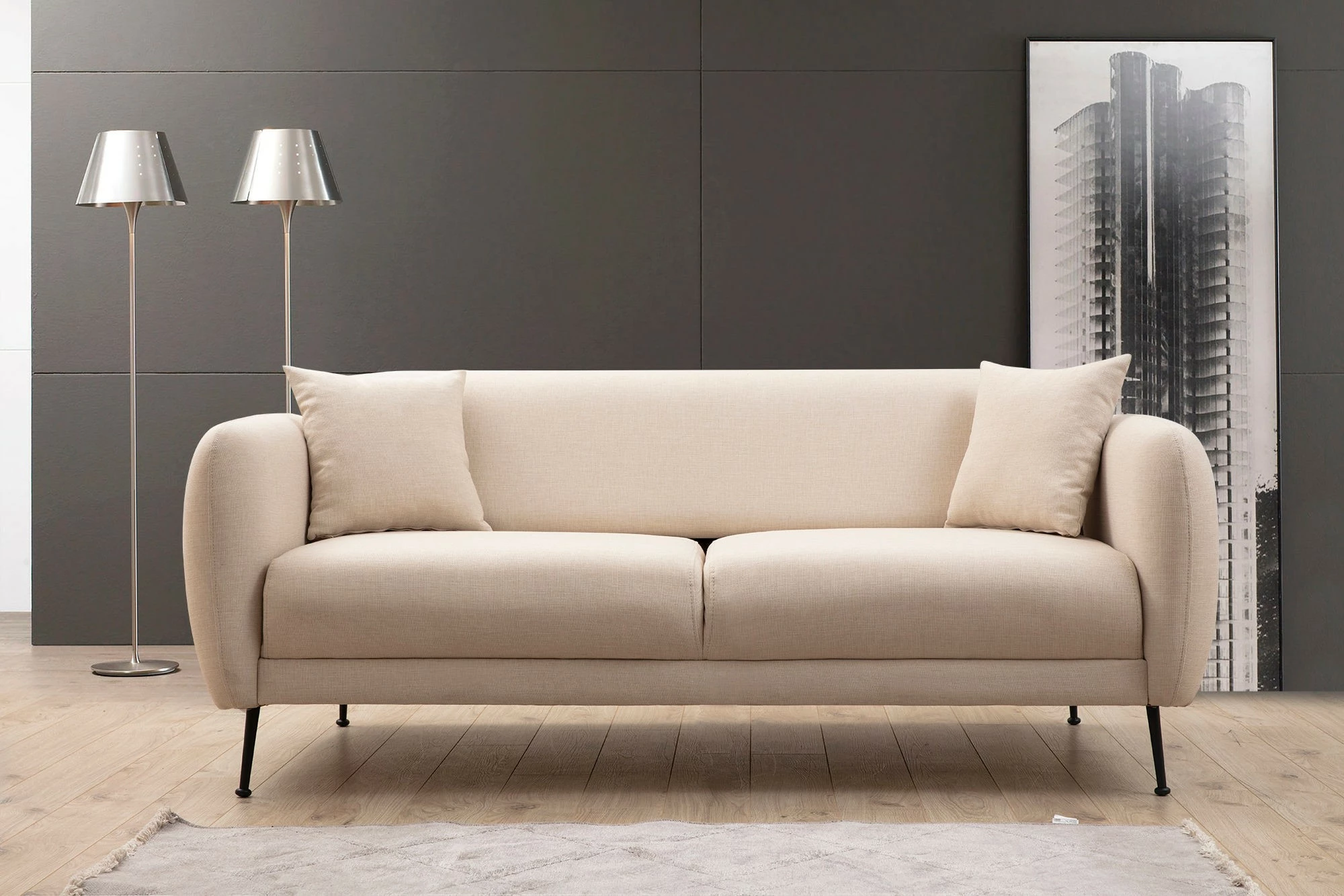 Divan-krevat treshe, Atelier del Sofa, Sevilla, bezhë