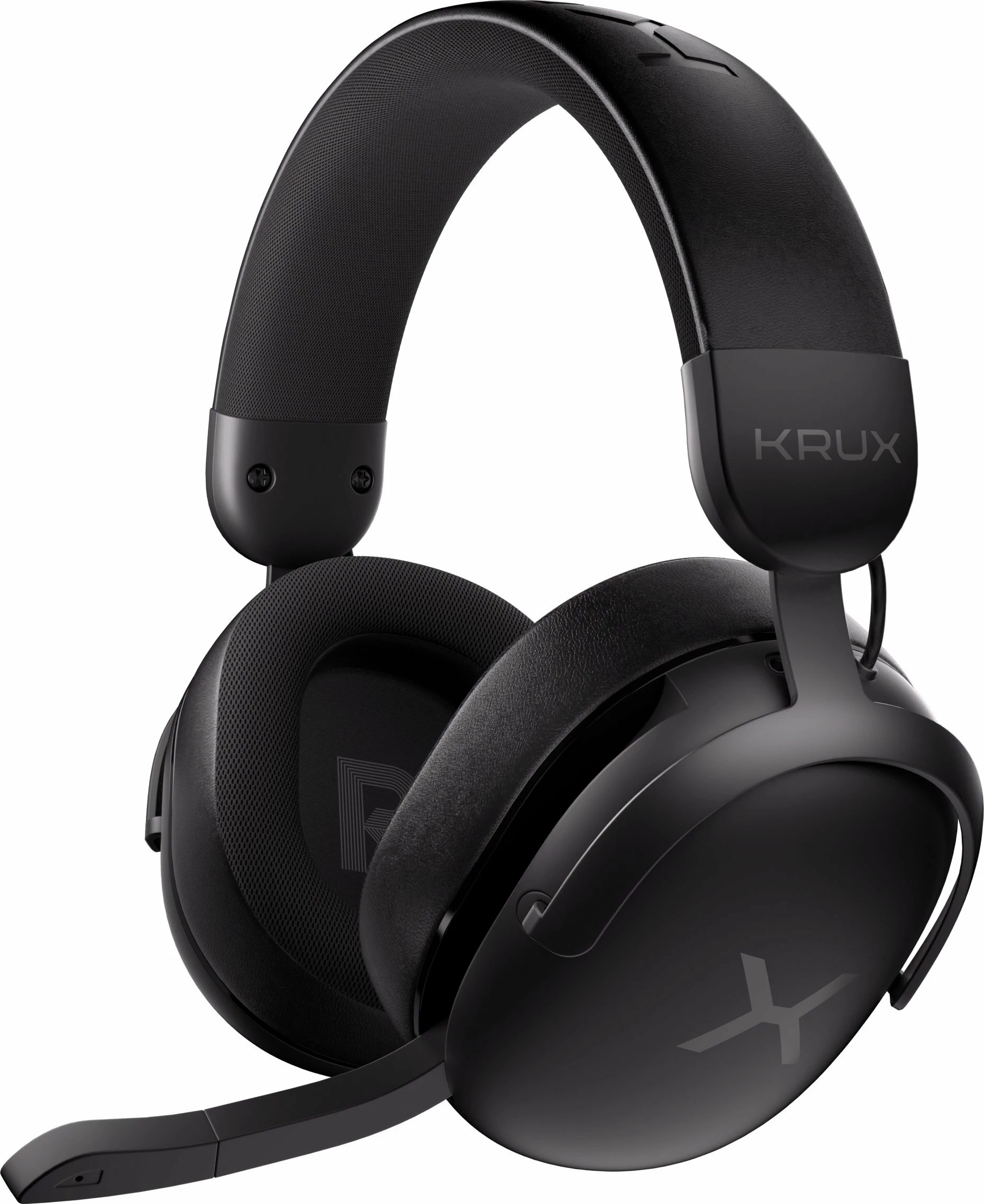 Kufje Krux Crave Pro Wireless KRXC013, USB/2.4GHz/BT, me mikrofon, zezë, set me receiver USB