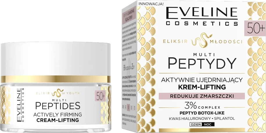 Krem për fytyrë për femra Eveline Cosmetics Youth Elixir actively firming lifting cream 50+, 50ml