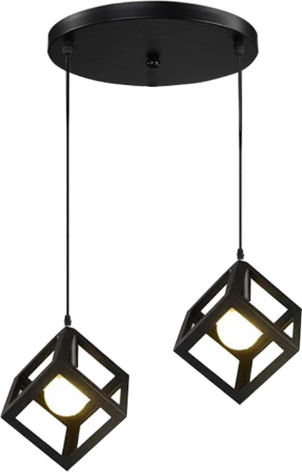 Llambë tavani dy-dritëshe Kibe II metalike e zezë 48x28cm