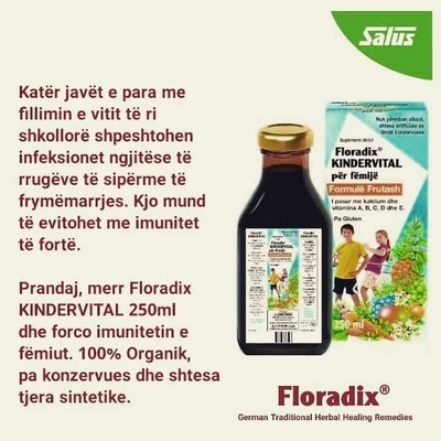 Shurup bimor me vitamina për fëmijë Salus FLORADIX Kindervital, 250 ml