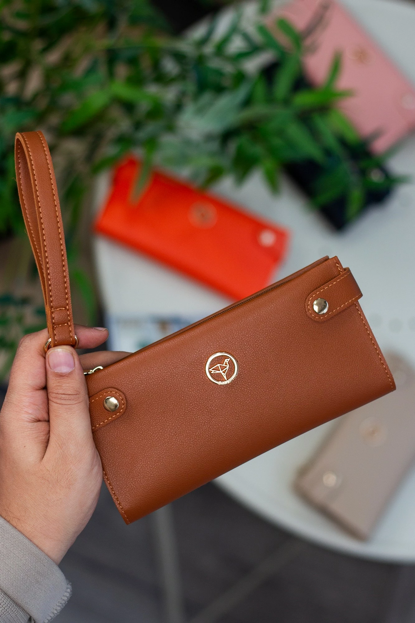 Portofol për gra, Zoozie Bags, ngjyrë tan, Tiran