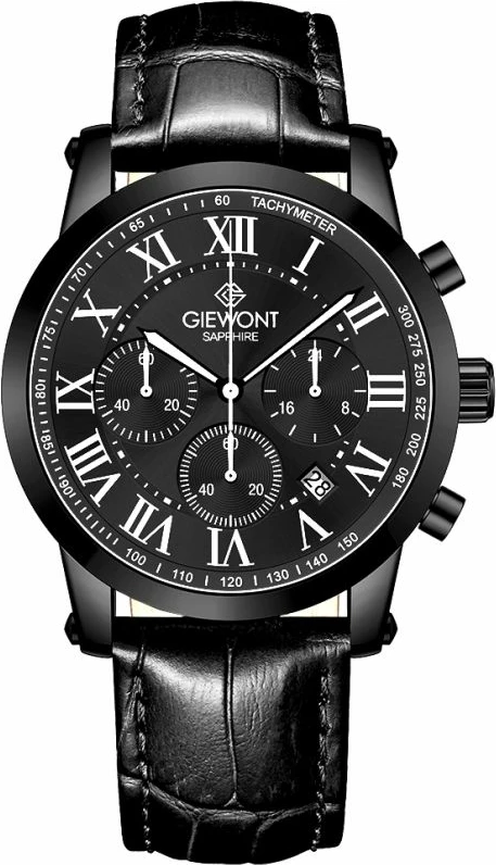 Orë dore meshkuj Giewont GW6260-A3, e zezë