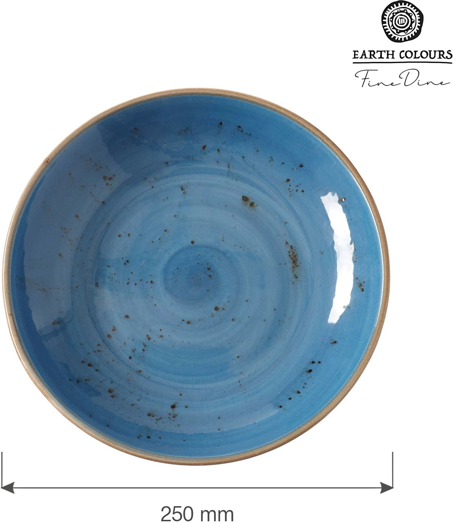 Tas coupe Fine Dine Iris Ø250mm, porcelan, set 6 copë, blu