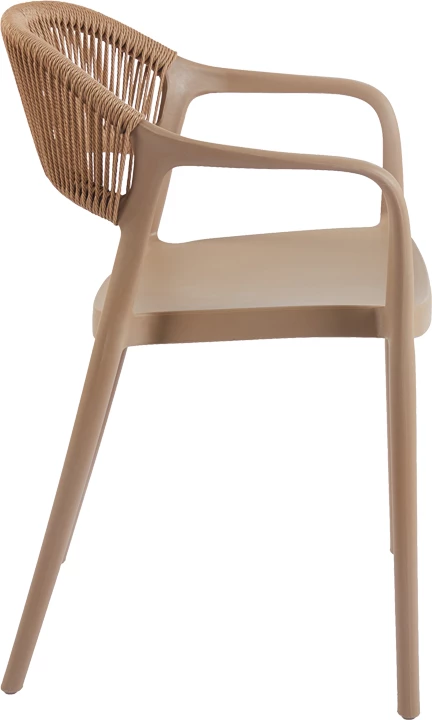 Karrige me krahë Ankara, e grumbullueshme, ngjyrë moka dhe natyrale, 54x55.5x77cm