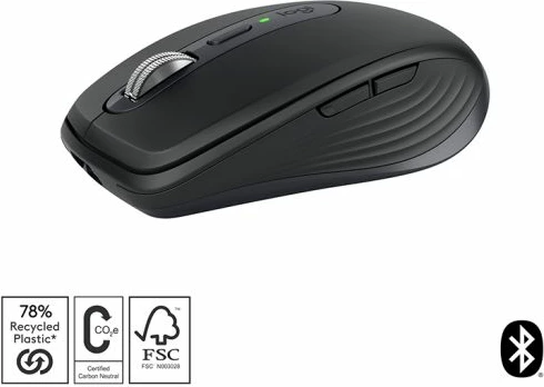 Maus Logitech MX Anywhere 3S 8000 DPI Bluetooth/Logi Bolt, rechargeable USB-C, grafit