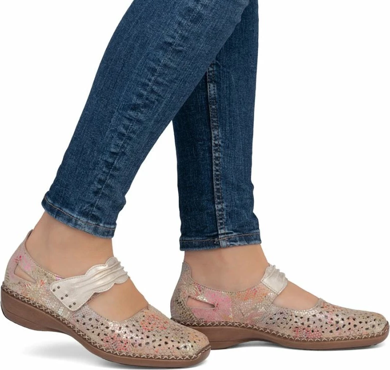 Këpucë lëkure për femra Rieker 41399-92, shumëngjyrëshe