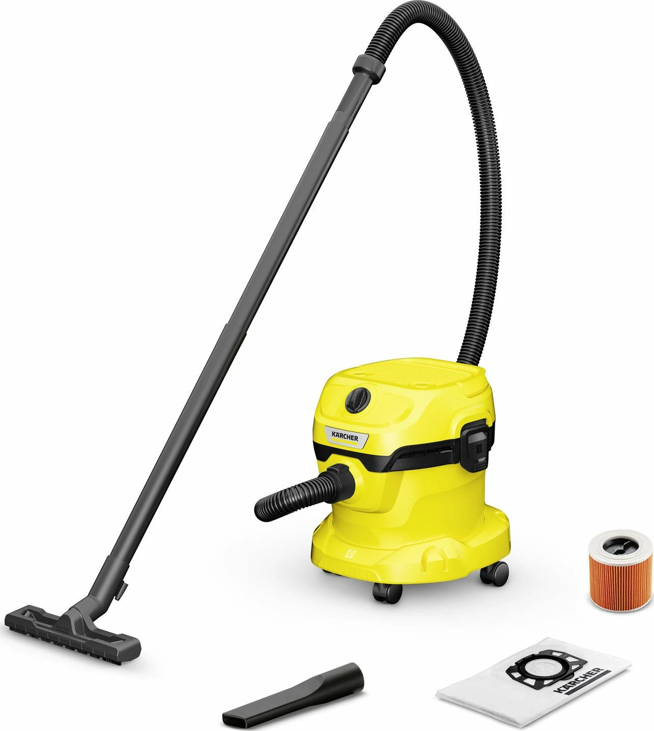 Fshesë me korrent Karcher WD 2 Plus V-12/4/18/C (1.628-009.0), 1000W, 12L, thithje e thatë/lagësht, e verdhë