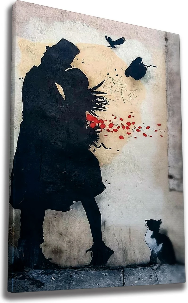 Pikturë dekorative në kanavacë, Street Art nga Kenny Random, shumëngjyrëshe, 50x70cm, me kornizë