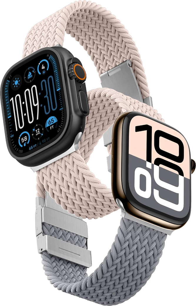 Set rripash AmazingThing Blend Band për Apple Watch 45/46/49mm, rozë-gri/rozë, 2 copë