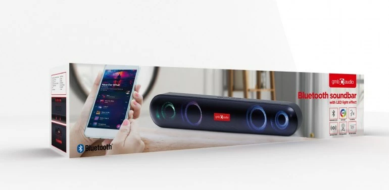 Soundbar Gembird SPKBT-BAR400L, 2.0 kanale, 10 W, E zezë