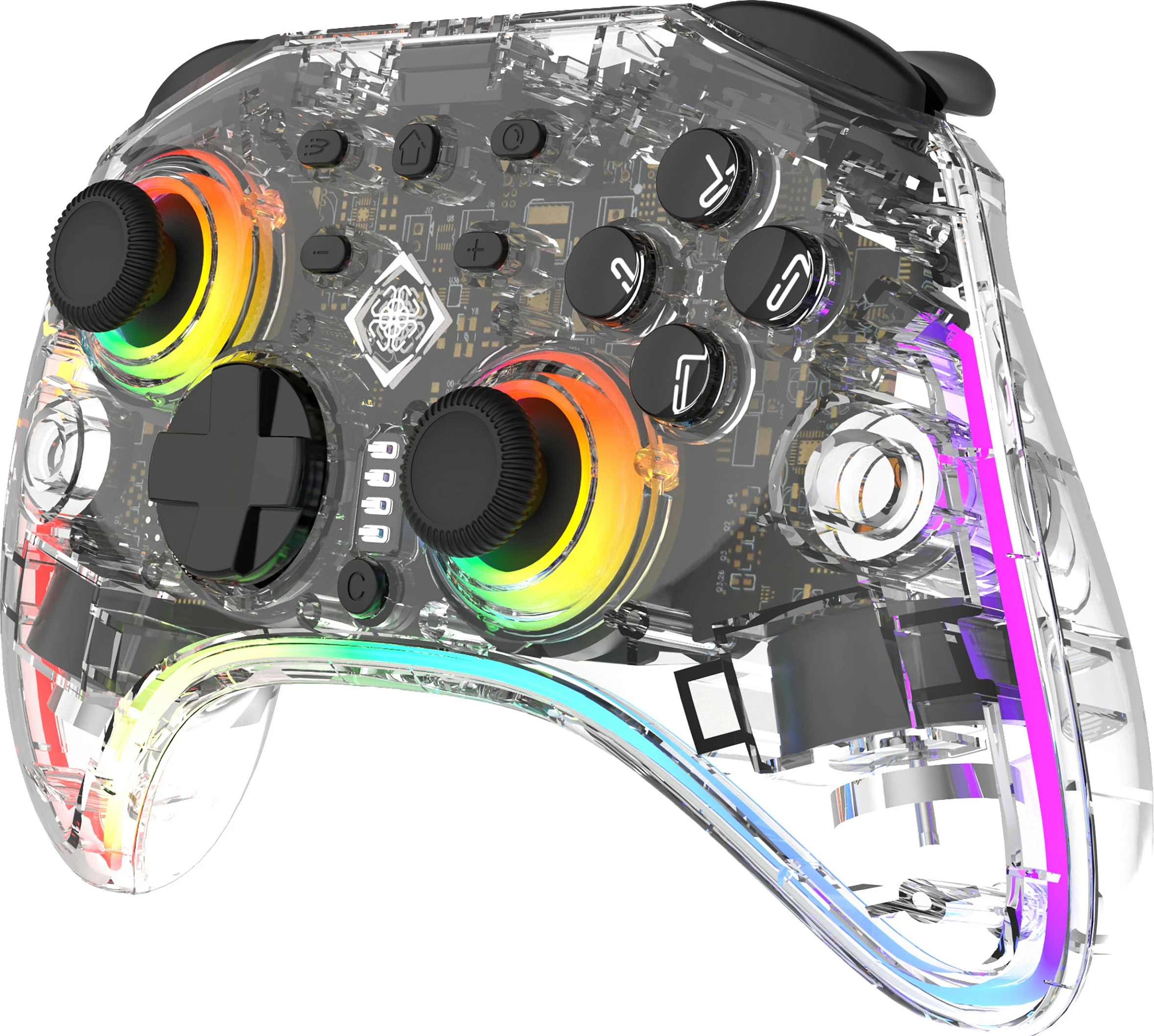 Kontroller Deltaco Gaming Controller 2 C Taste, wireless/USB-C, RGB, transparent 2