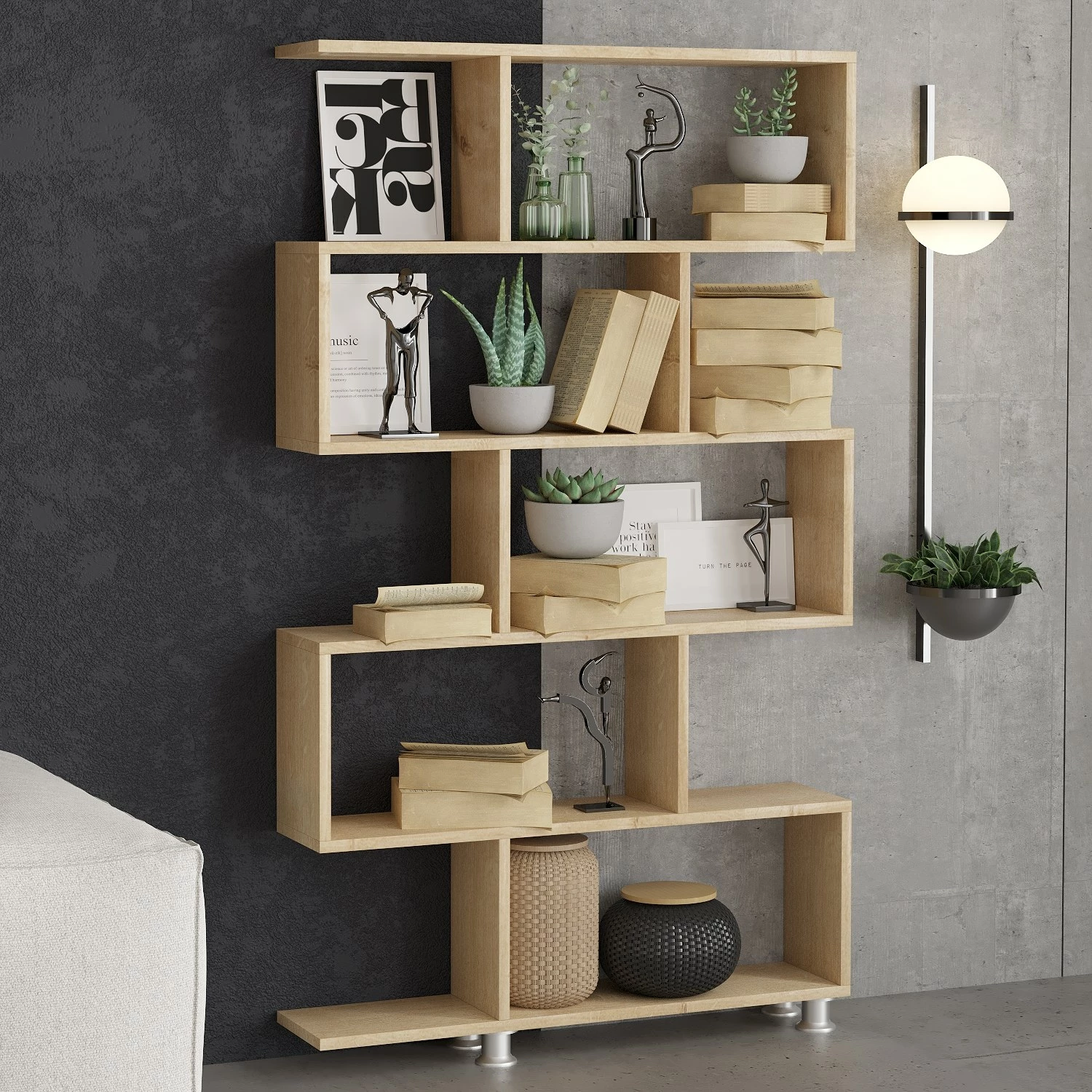 Raft librash Hanah Home, Nilüfer, ngjyrë lisi