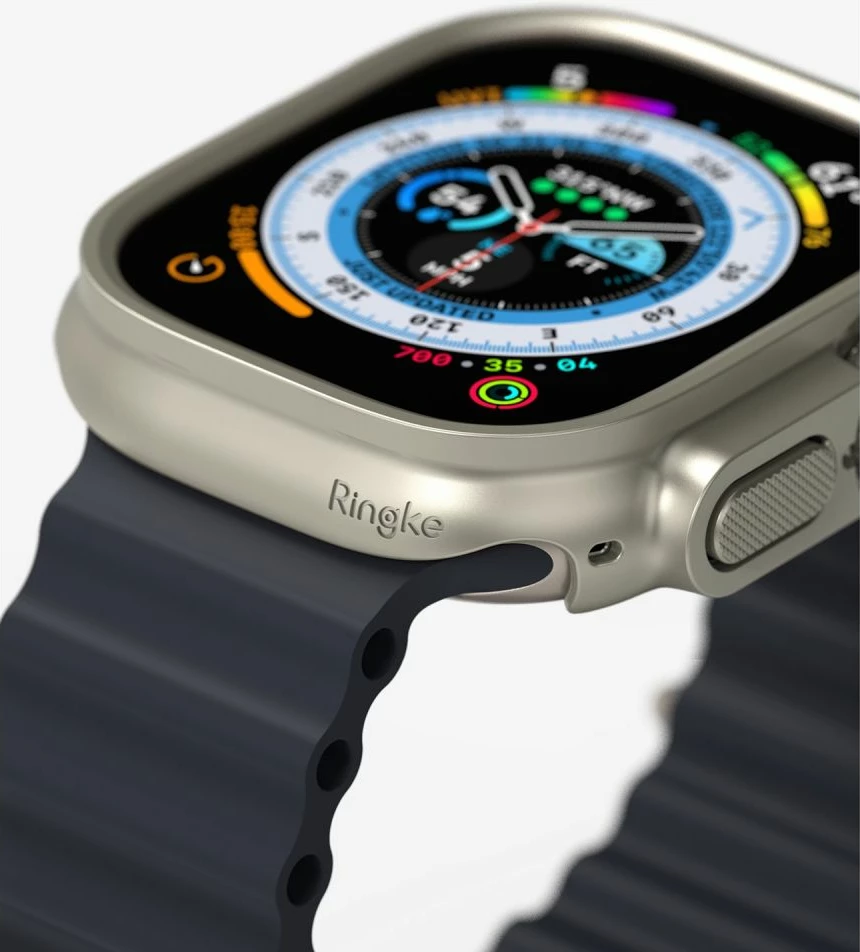 Mbështjellës Ringke Slim për Apple Watch Ultra 49mm, 2 copë, Transparent & Titanium