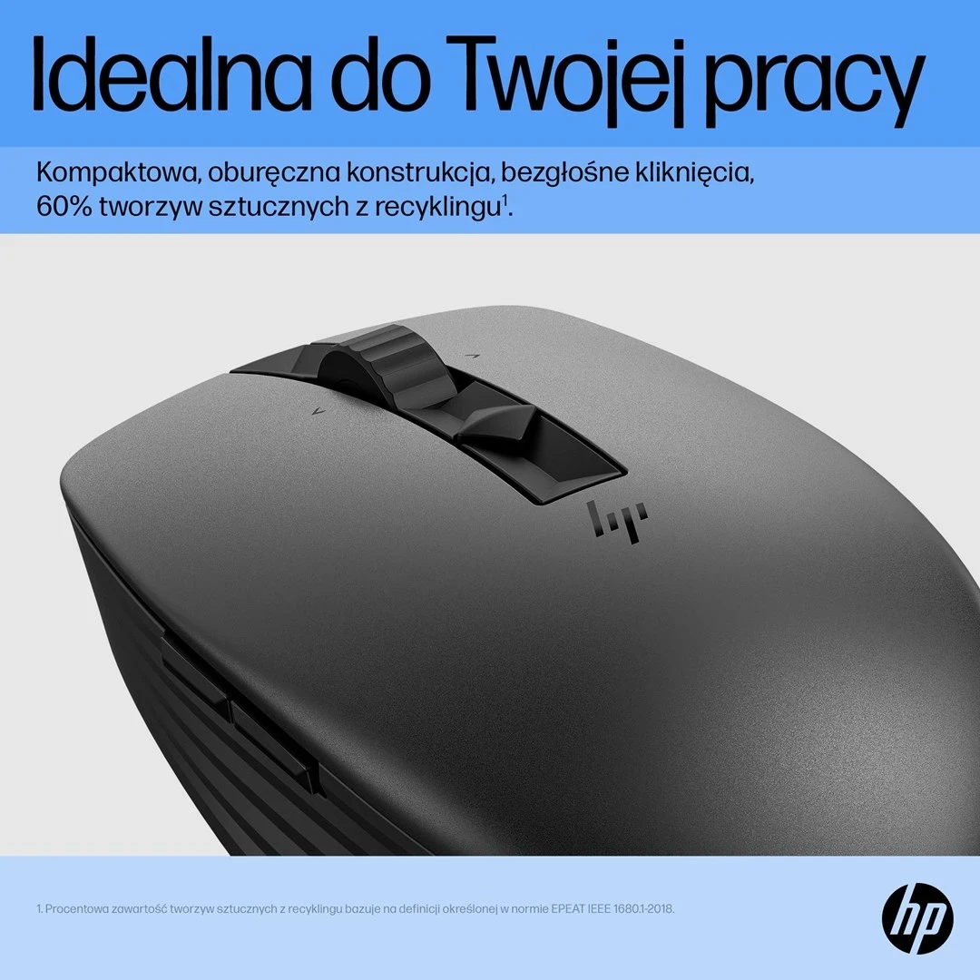 Maus HP 710 i rikarikueshëm, i qetë, i zi