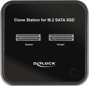 Docking station DeLOCK M.2 SATA SSD Clone, USB 3.2 Gen2 Type-C, për 2x M.2, e zezë