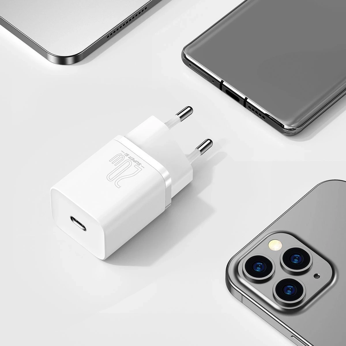 Karikuesi i shpejtë Baseus Super Si Quick Charger 1C 20W, i bardhë