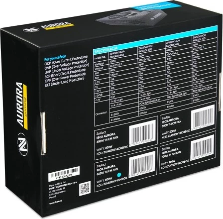 Furnizues energjie IBOX Aurora, 500W, 14cm, i bardhë