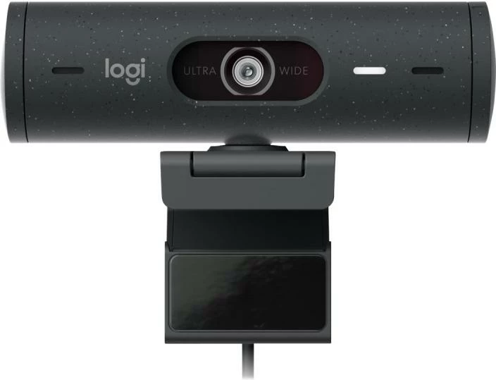 Webkamer Logitech BRIO 500 960-001422, Full HD 1080p, 90° FOV, me auto-framing, me mbulesë privatësie, gri e errët