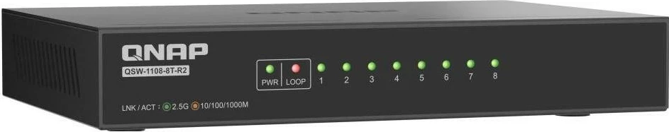Switch Qnap QSW-1108-8T-R2, 8 porte 2.5 Gbit, i zi-gri