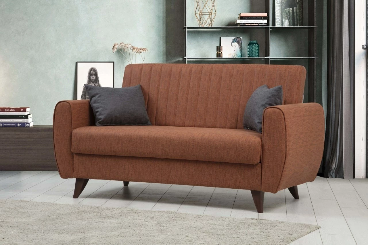 Divan 2-ulësesh që shndërrohet në shtrat, Atelier del Sofa, ngjyrë e kuqe qeramike (Tile Red)