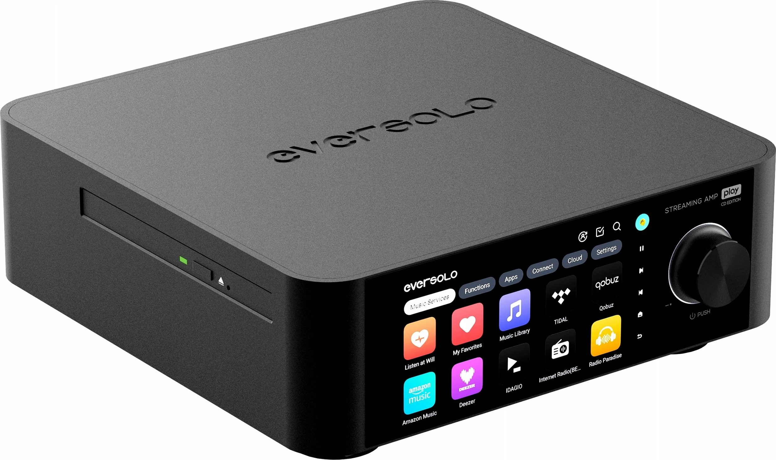 Amplifikator all-in-one Eversolo PLAY CD Edition, 2.0, Class D, ekran me prekje 5.5", AirPlay, i zi