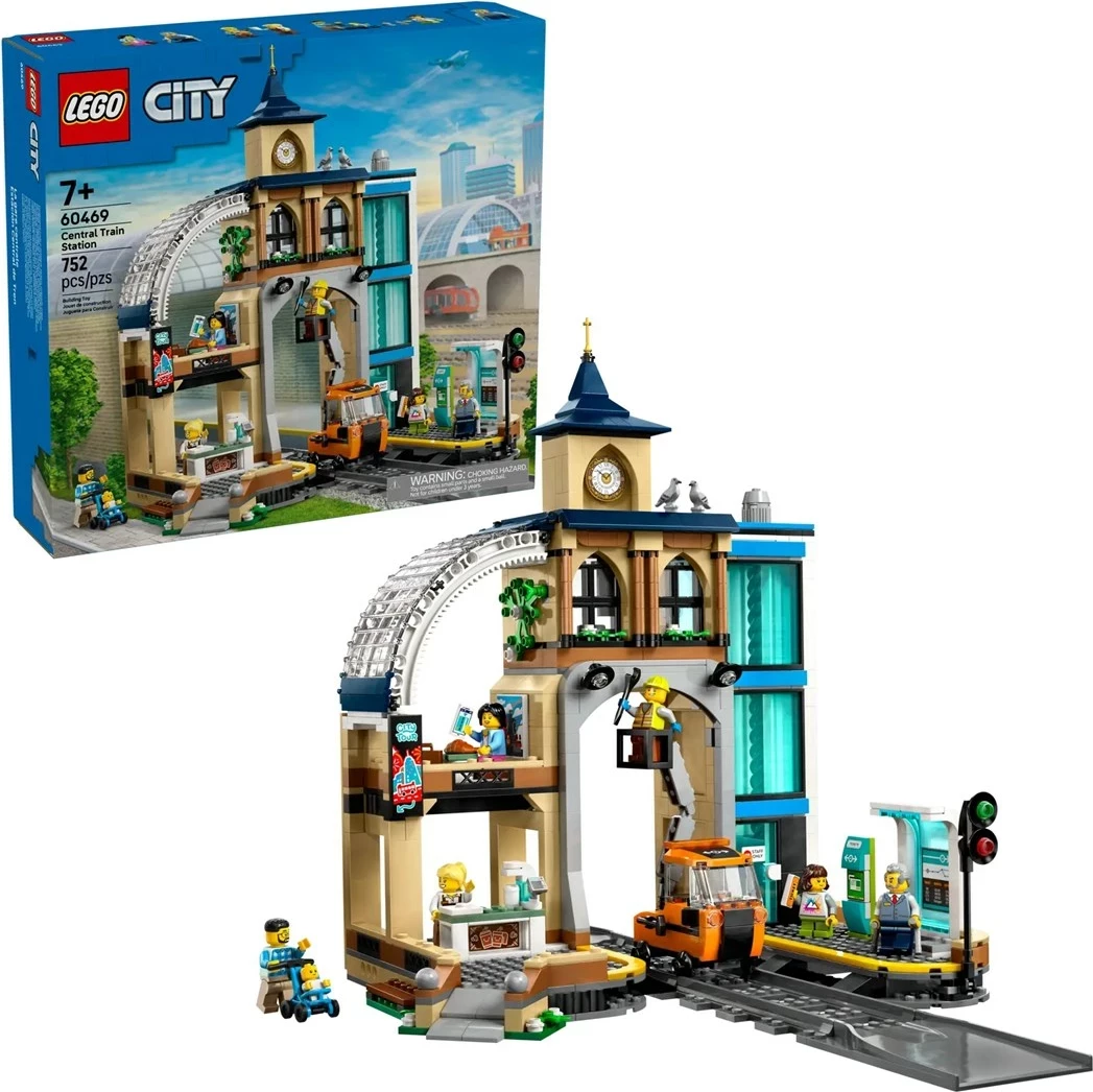 Set lodrash LEGO CITY Central Train Station 60469 me 6 minifigura