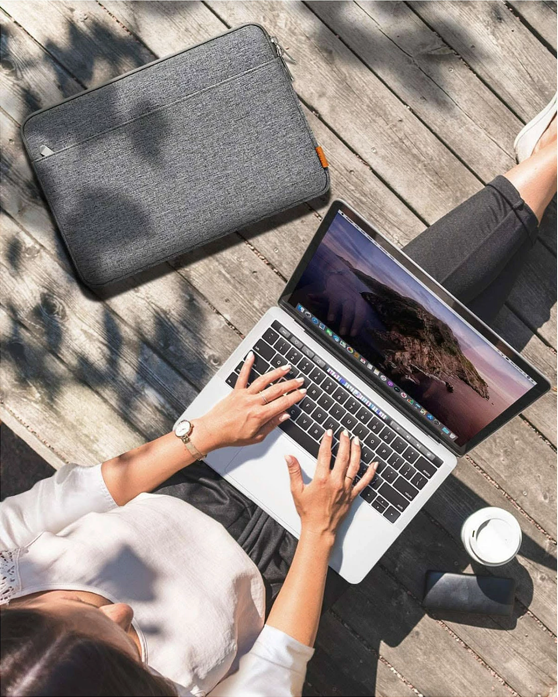 Çantë laptopi inateck LB01005, 13", me çantë aksesorësh, me zinxhir, gri