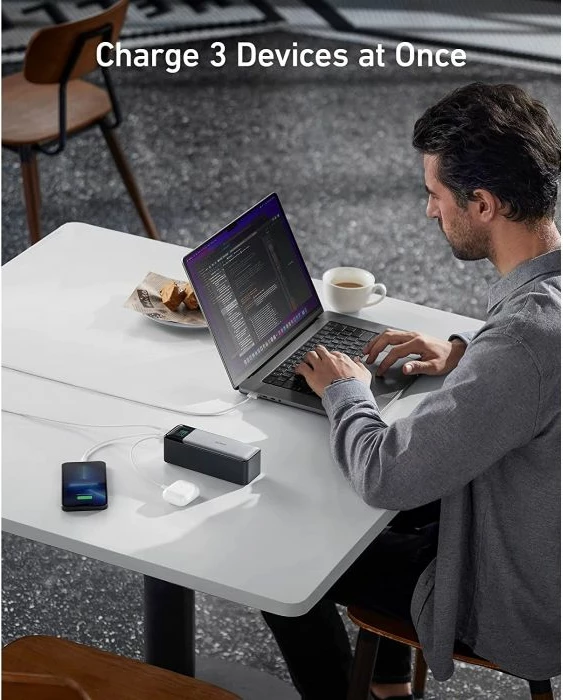 Powerbank Anker PowerCore 737 (PowerCore 24K) 24000mAh 140W, zi/gri, me kabllo USB-C