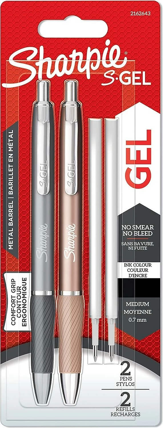 Stilolaps xhel Sharpie S-Gel, metal, 2 copë, ngjyrë e zezë