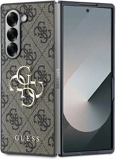 Mbështjellës Guess Leather 4G Metal Logo për Samsung Galaxy Z Fold 6, Kafe