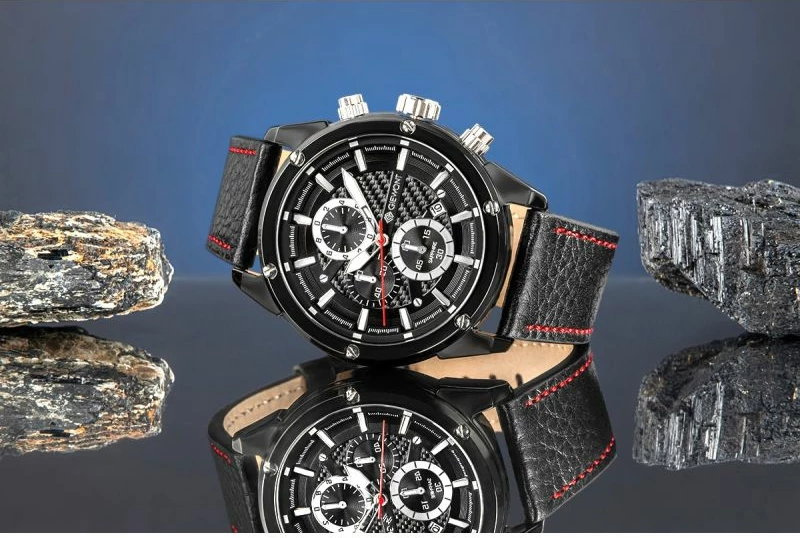 Orë dore meshkuj Giewont GW8810-A1, e zezë