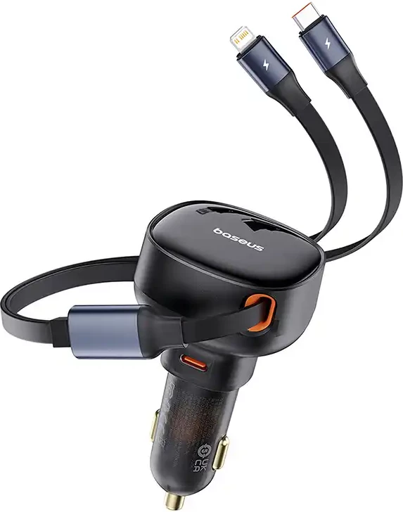 Karikues veture Baseus Enjoyment, C00057802111-00, USB-C me kabllo USB-C dhe Lightning, 60W, i zi