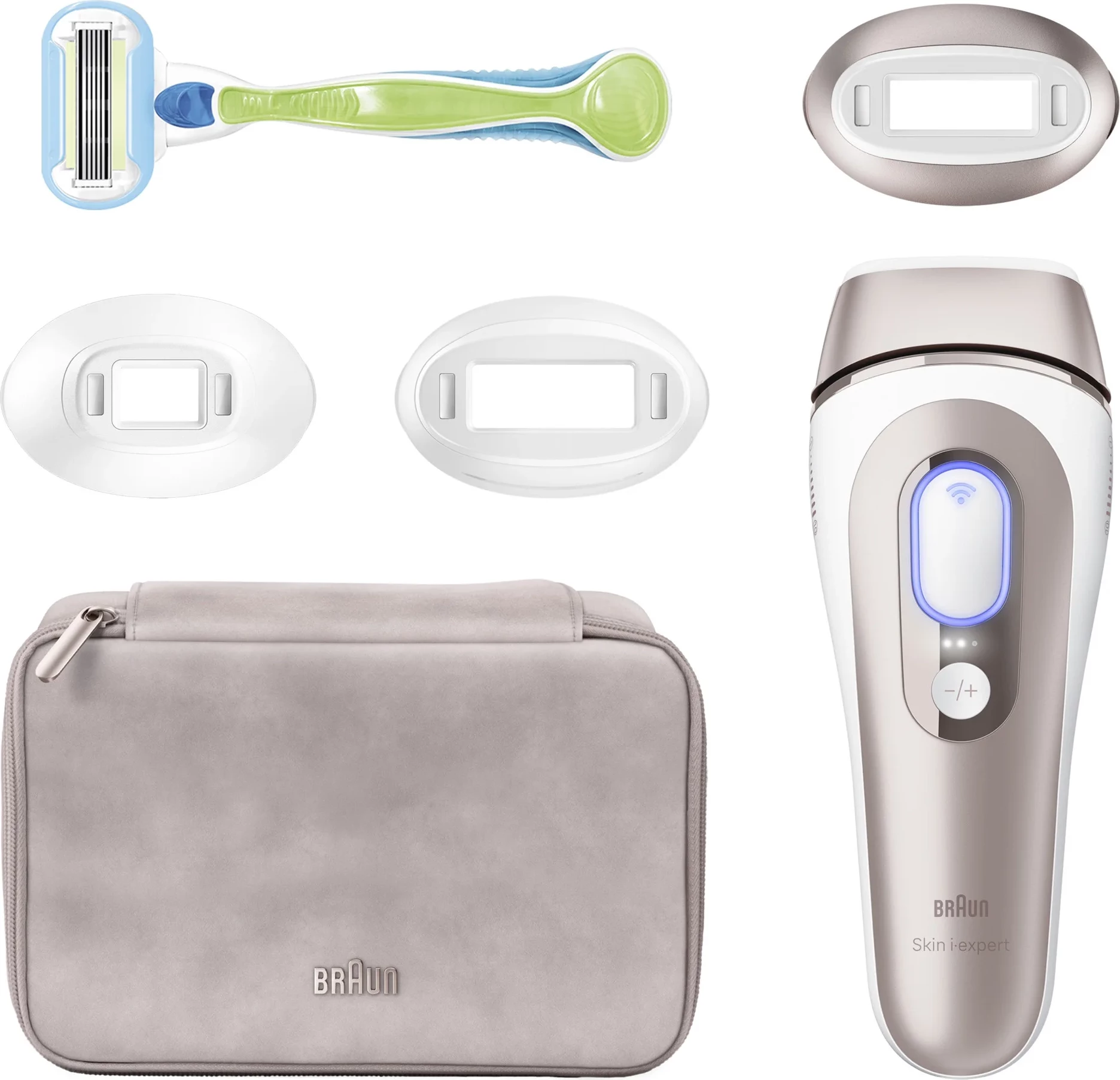 Epilator IPL Braun IPL7253 Smart Skin i·expert, 400,000 ndezje, 10 nivele intensiteti, SensoAdapt, me kabllo, me koka precize dhe çantë udhëtimi