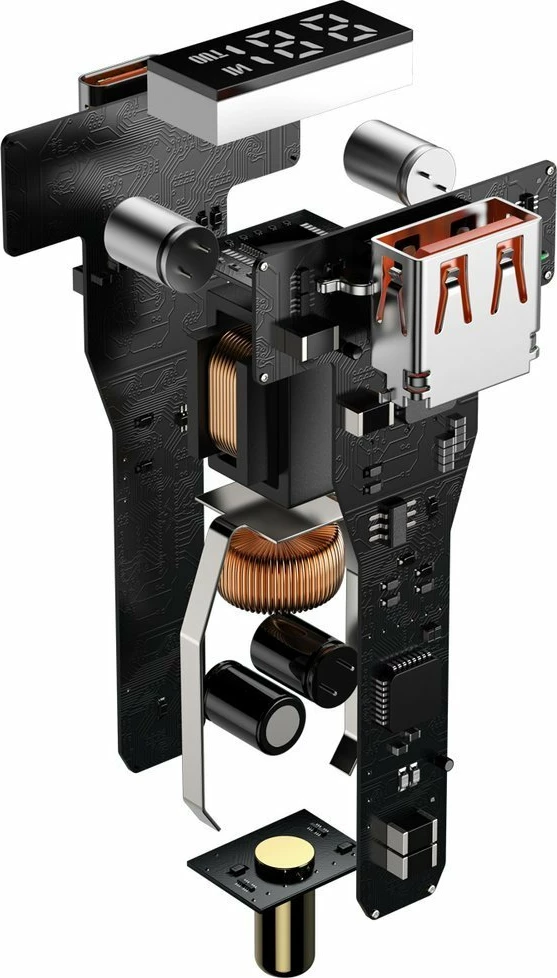 Karikues veture Baseus Superme fast, 100W, 2 porta USB/USB-C, me kabllo USB-C 1m, i zi