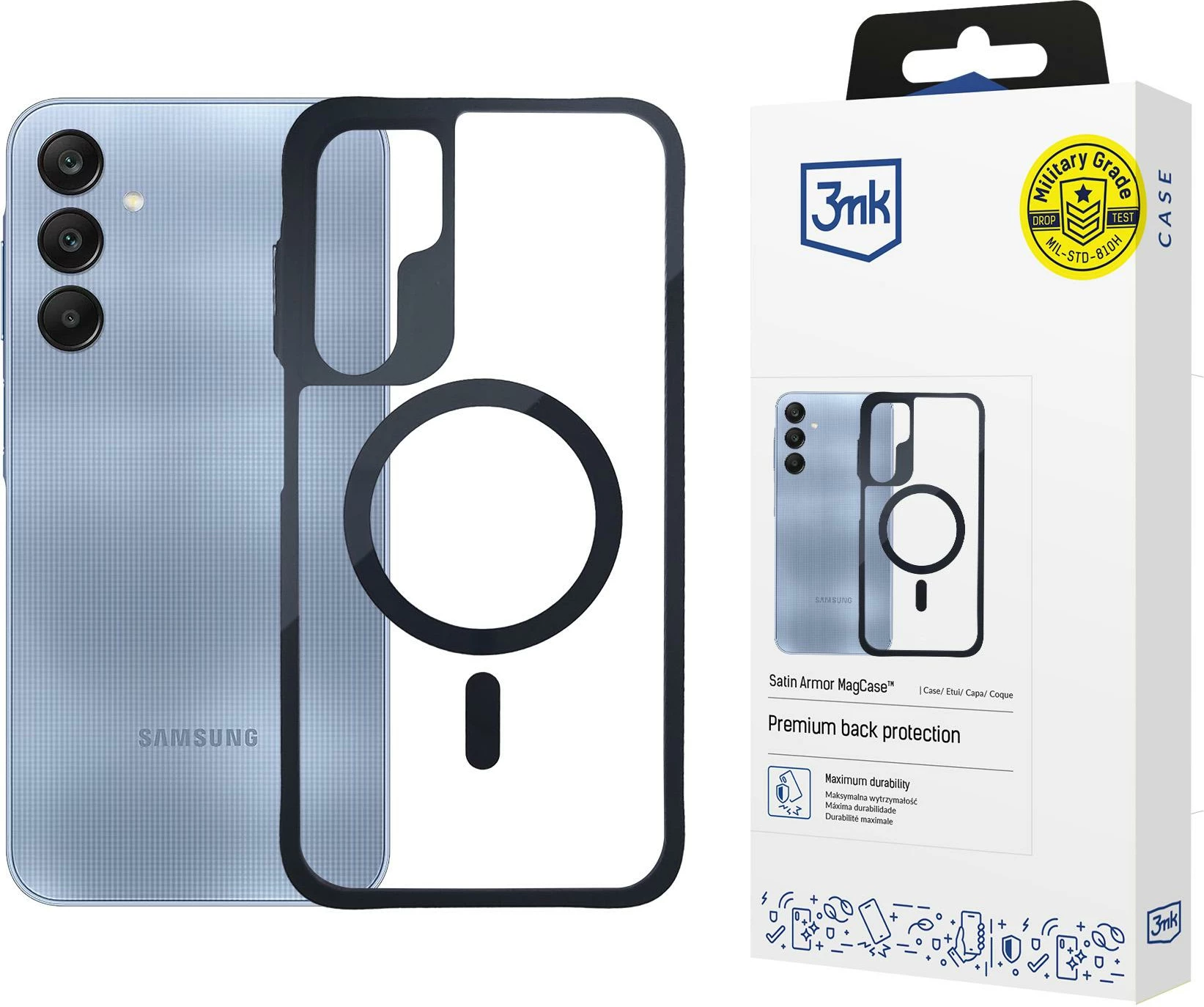 Mbështjellës 3mk Satin Armor MagCase për Samsung Galaxy A25 5G, Transparent