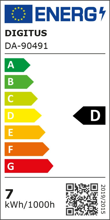 Llambë tavoline LED Digitus, 50 cm, 1025 lm, 7 W, e bardhë
