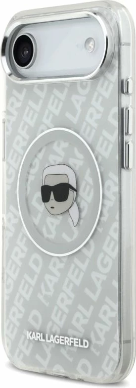 Kapak telefoni Karl Lagerfeld IML Karl Head Logo MagSafe për iPhone, gri