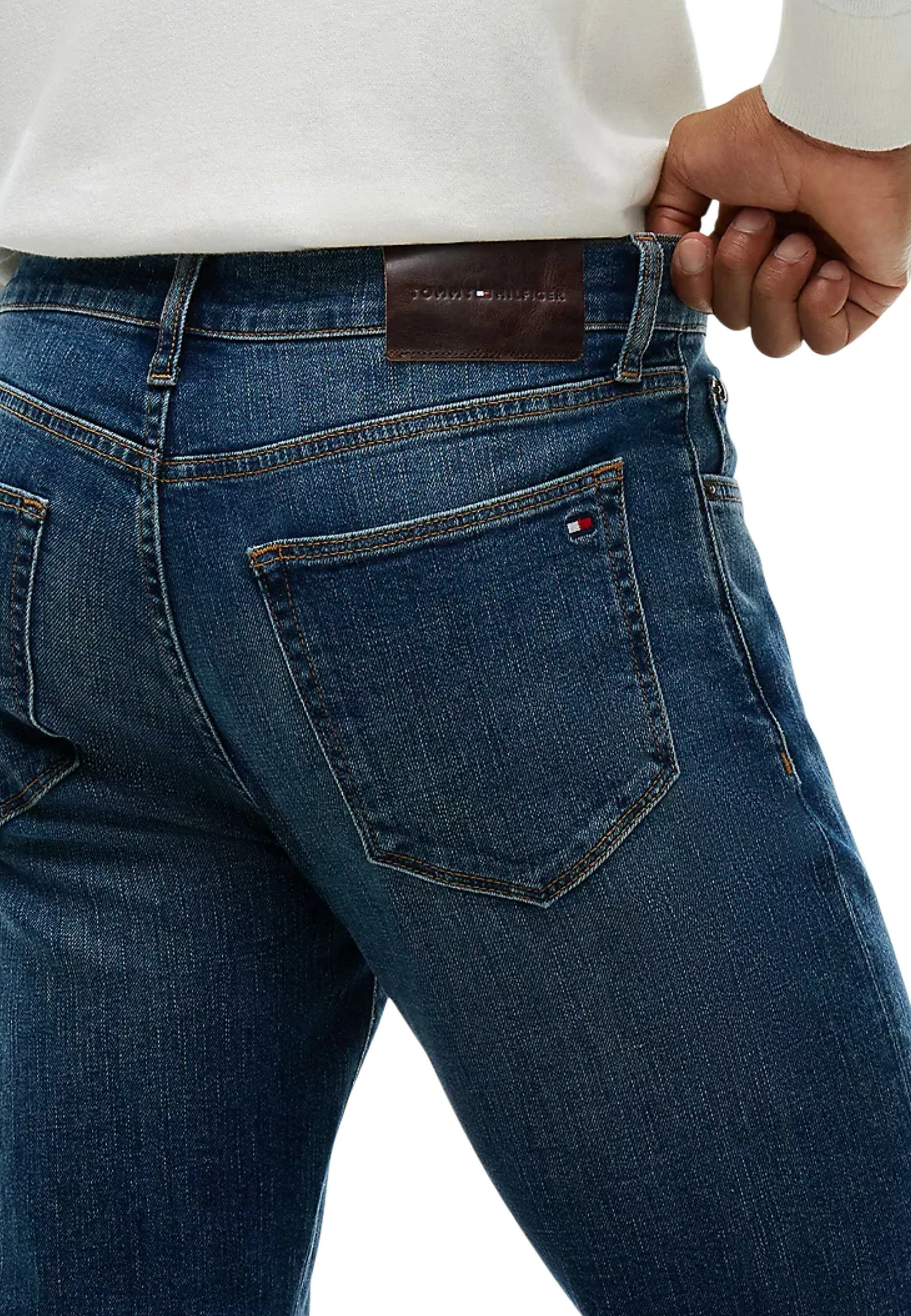 Xhinse për meshkuj Tommy Hilfiger Denton Slim Straight MW0MW44925, denim blu [Madhësia: 38/34]