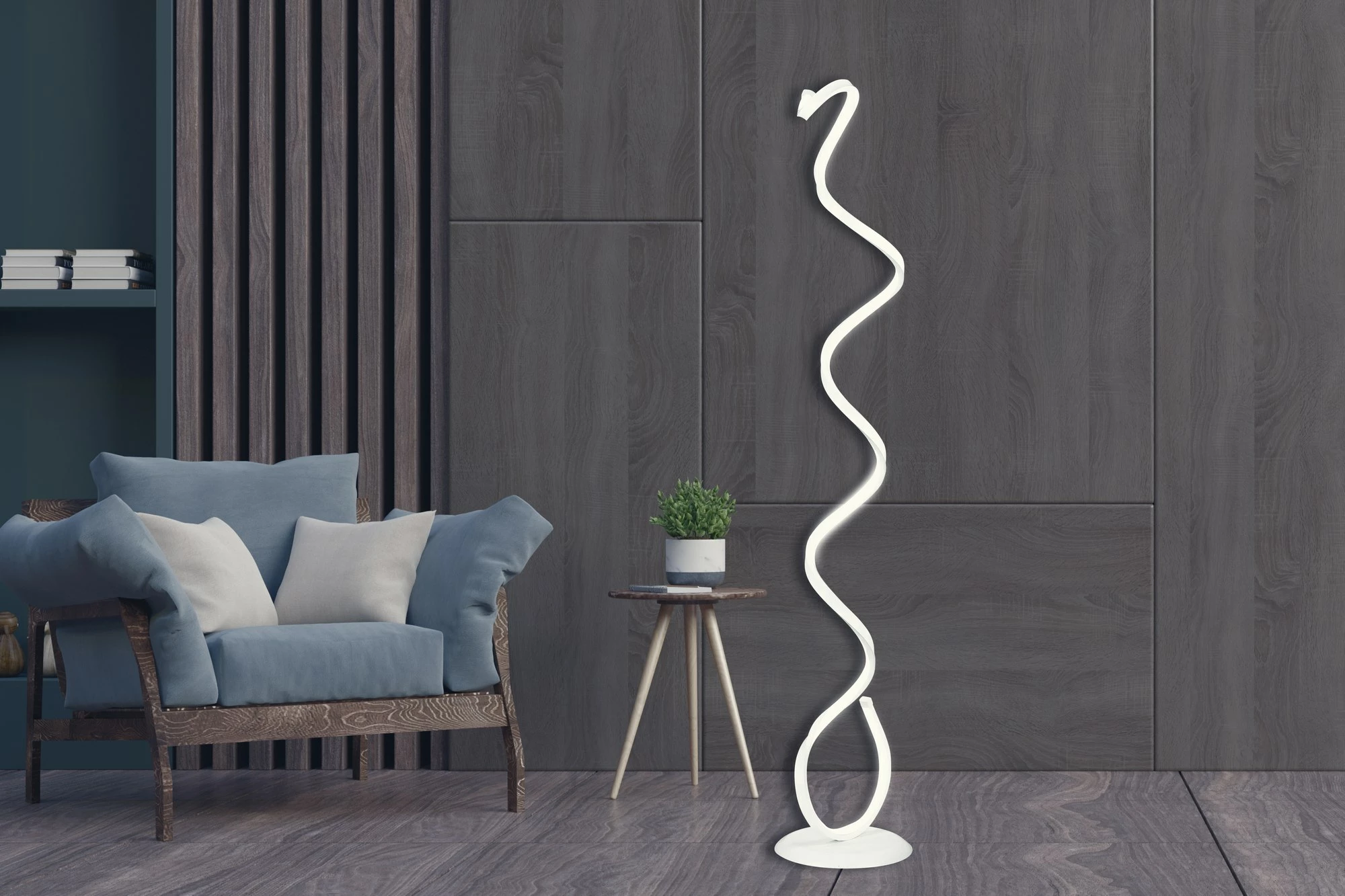 Llambë dyshemeje Opviq, model Cobra, e bardhë