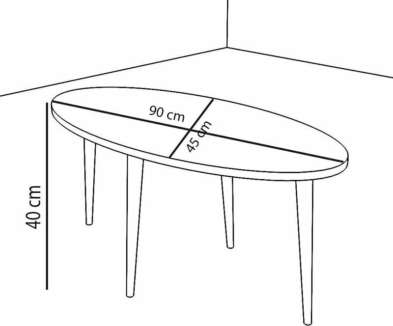 Tavolinë kafeje Barton sonoma-kafe 90x45x40cm