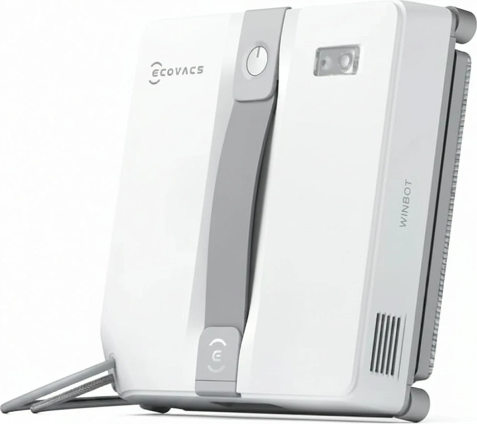 Robot pastrues xhamash ECOVACS WINBOT MINI, me bateri Li-Ion, 22×25 cm, Bezhe/Bardhë
