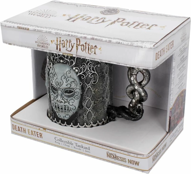 Krigllë koleksionuese NEMESIS NOW Harry Potter Death Eater, rezinë/çelik inox, insert i heqshëm, e zezë/gri